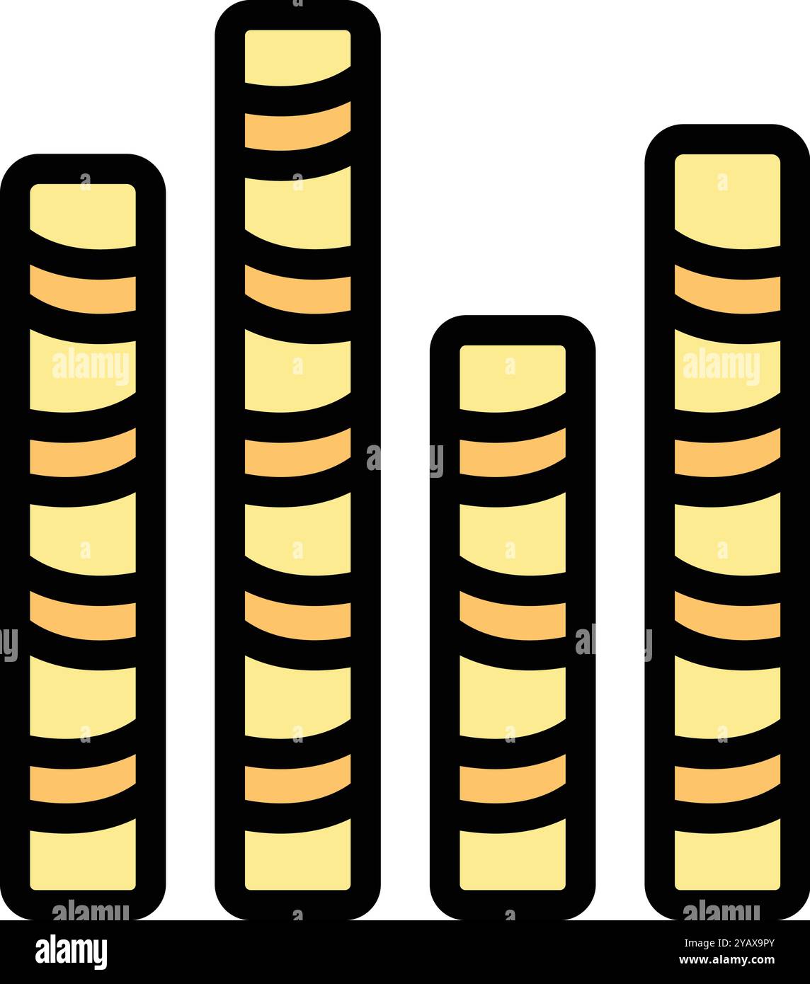 Dieses einfache Diagramm mit gestreiften Balken ist perfekt für die Darstellung der Marktvolatilität Stock Vektor