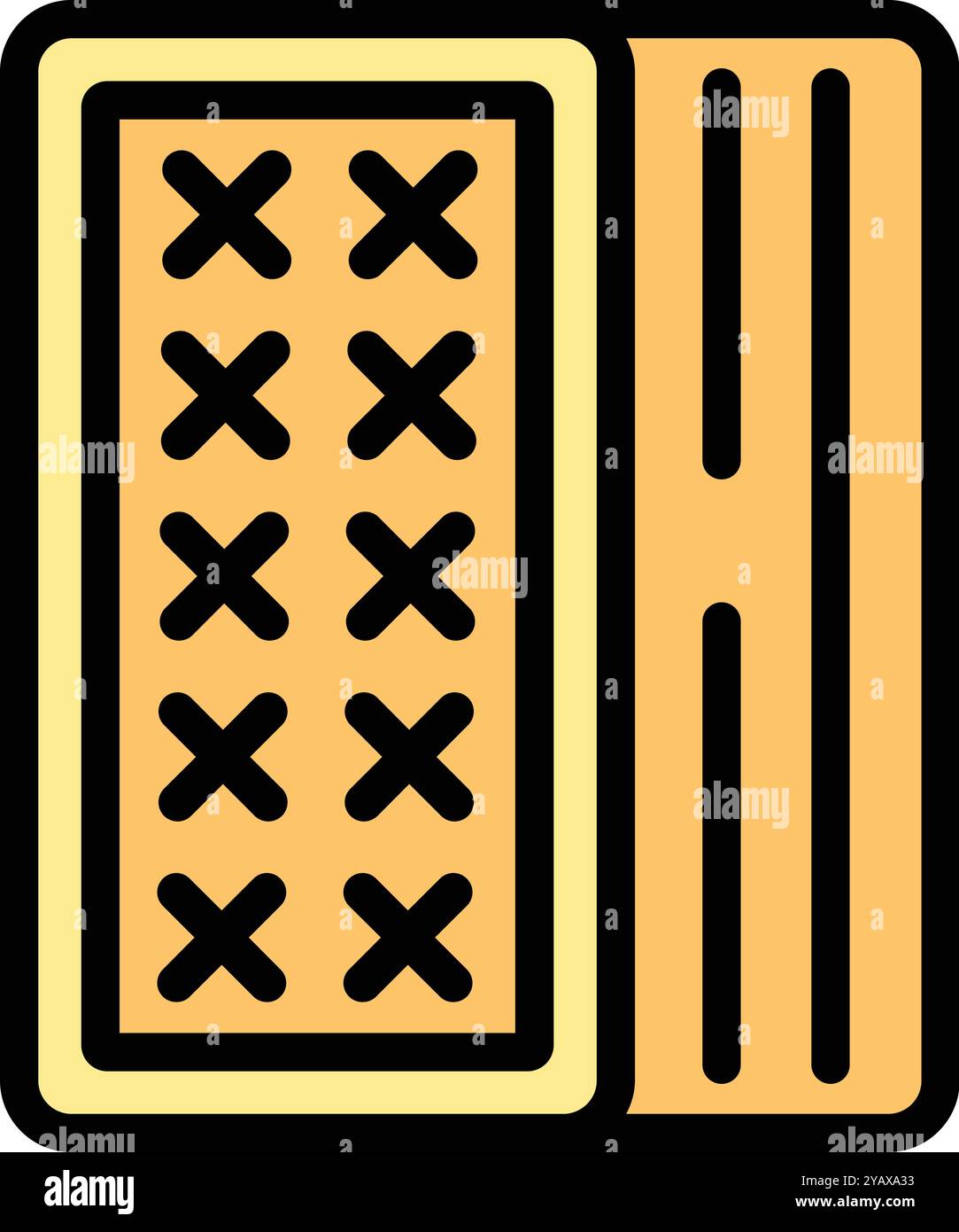 Campingmatte mit inneren Schaumstoffschichten, Ausrüstung für Tourismus und Outdoor-Aktivitäten Stock Vektor