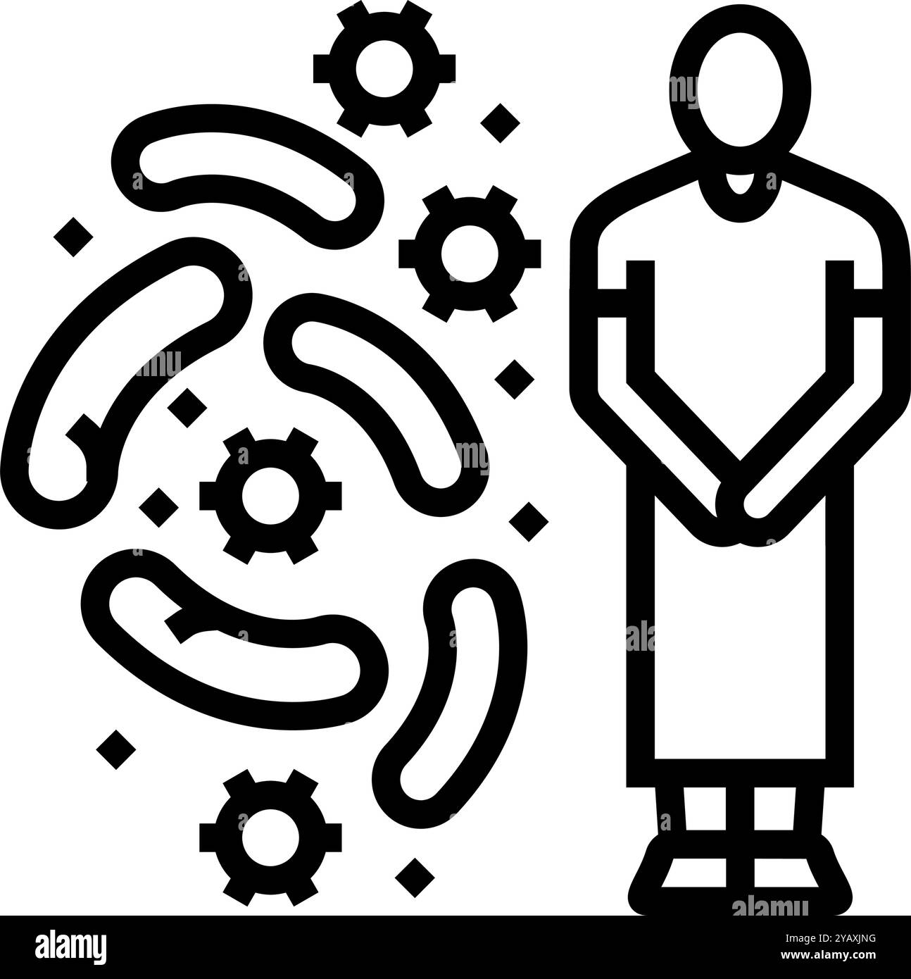 Sexuell übertragene Infektionen Linie Symbol Vektor Illustration Stock Vektor