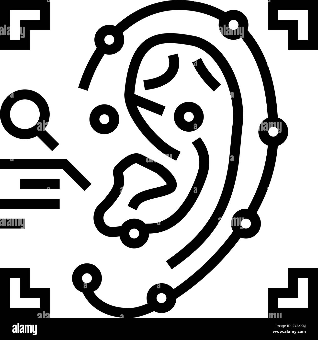 Abbildung des Symbols für die Ohrerkennung Stock Vektor