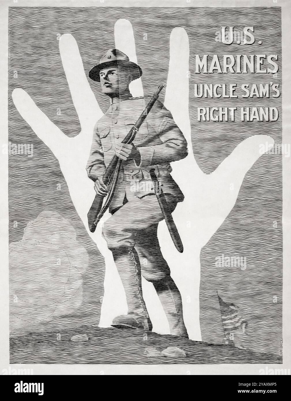 US-Marines, Uncle Sams rechte Hand, Amerikaner, USA, 1. Weltkrieg, Rekrutierungsplakat von R McBride, 1917-1919 Stockfoto