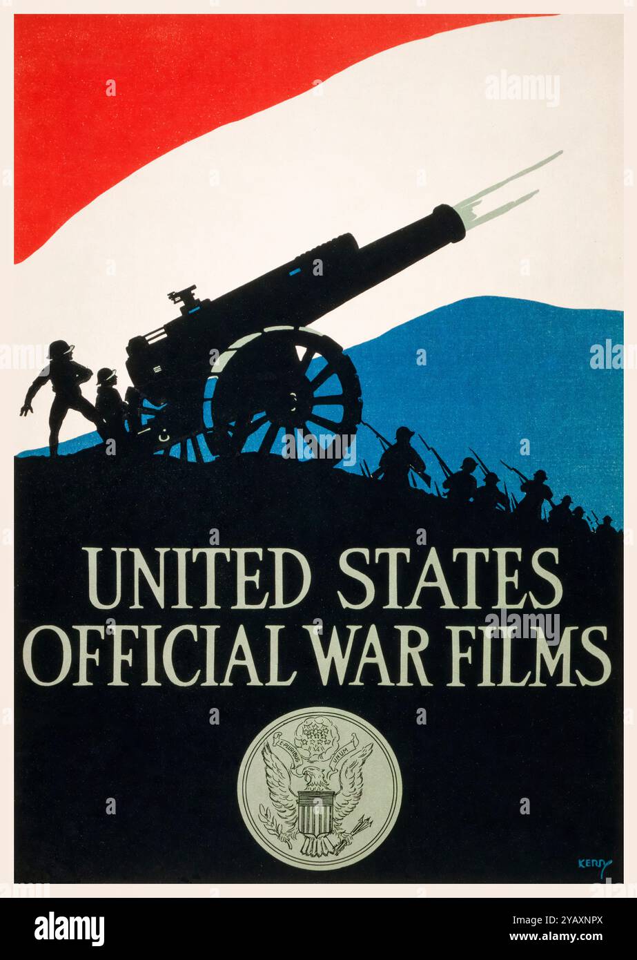 US, US, WW1, Motivationsposter, US-amerikanische Kriegsfilme von Kerry, 1917-1919 Stockfoto