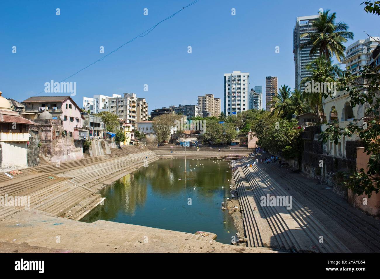 Banganga Tank, Mumbai, Indien Stockfoto