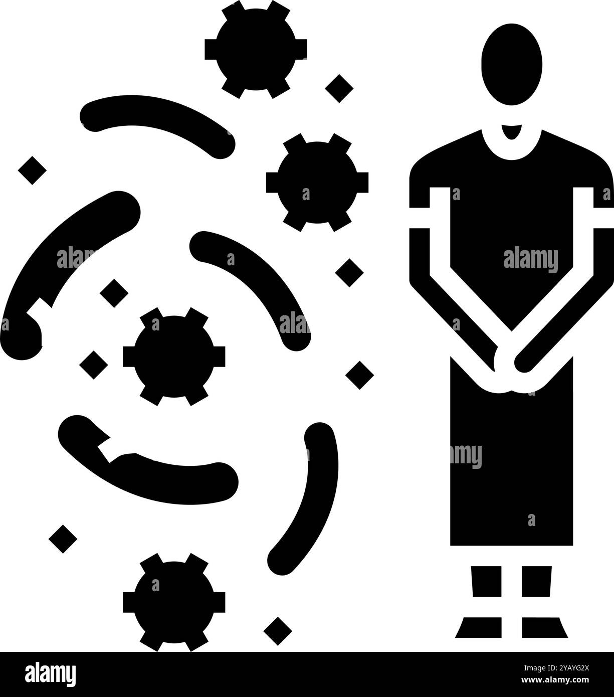 Sexuell übertragene Infektionen Glyphe-Symbol-Vektor-Illustration Stock Vektor