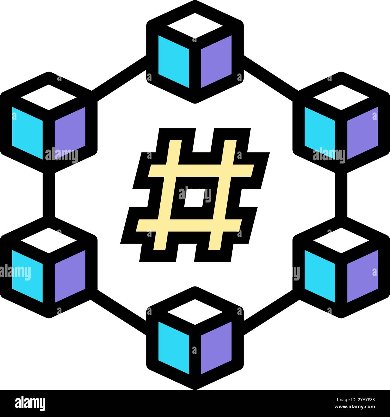 Hashrate Kryptowährung Mining Farbe Symbol Vektor Illustration Stock Vektor