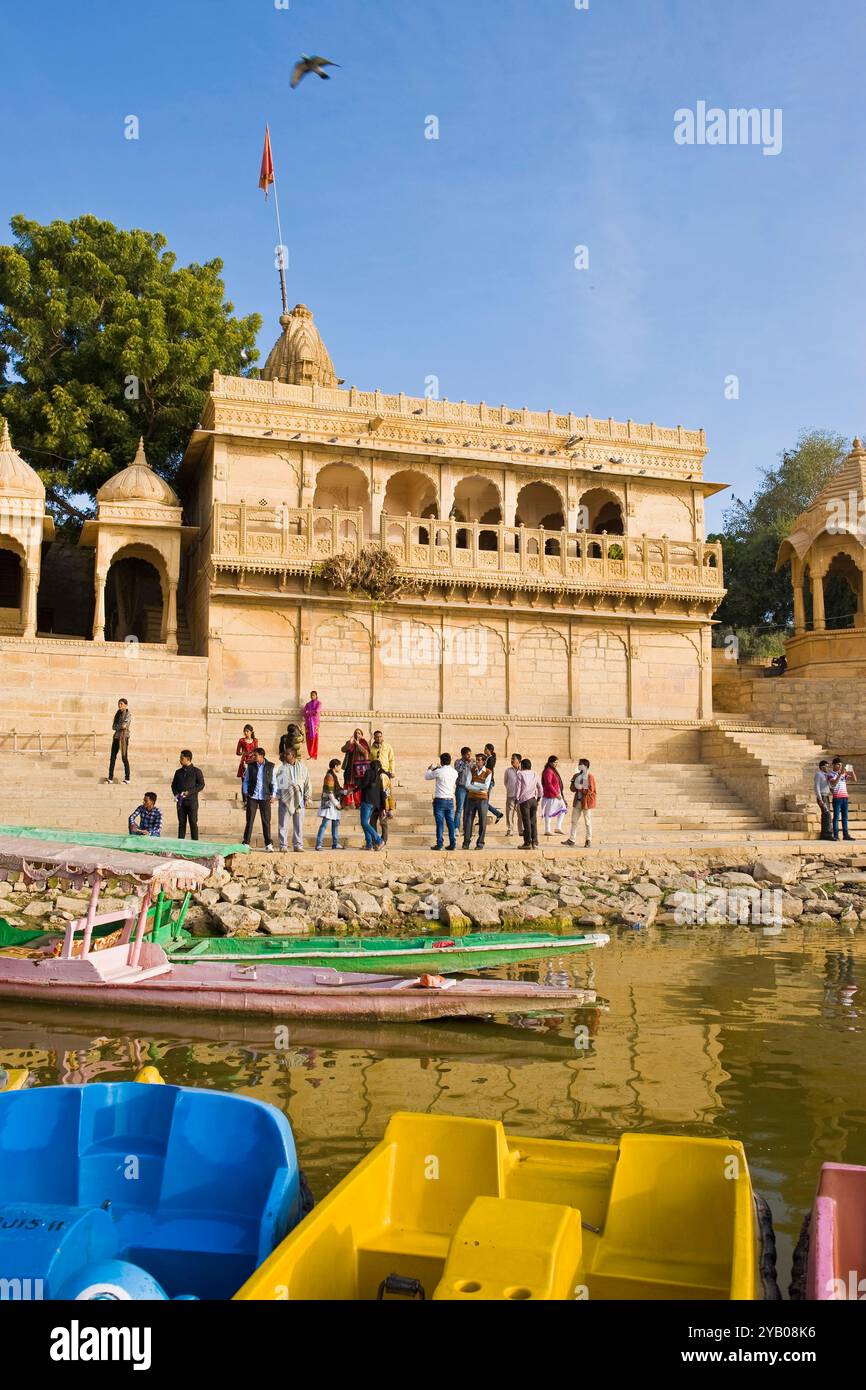 Indien, Rajasthan, Jaisalmer, Gadisar tank Stockfoto