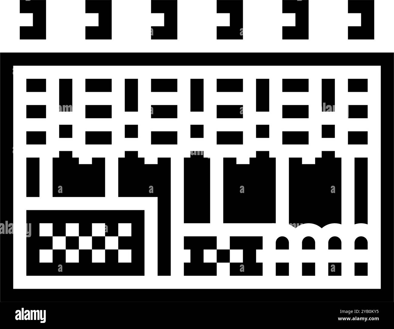 RIG-Setup Kryptowährung Mining Glyphen-Symbol-Vektor-Illustration Stock Vektor