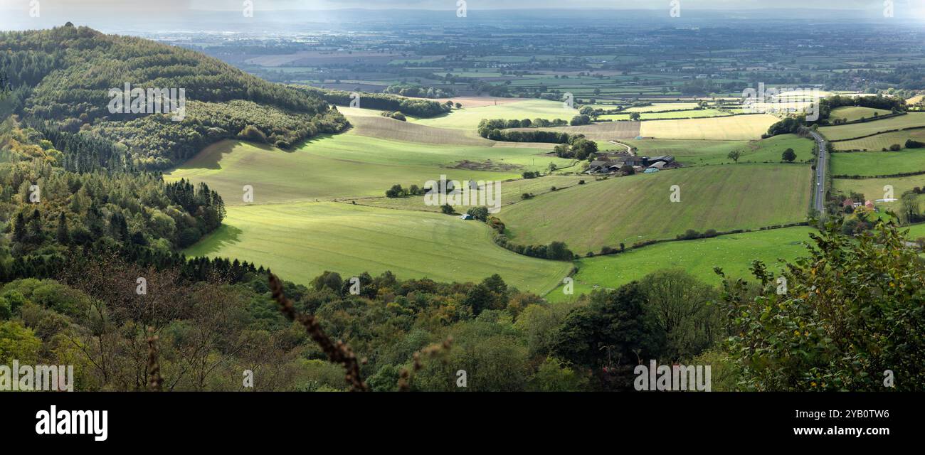 Sonnenlicht im Tal von Mowbray bei Thirsk, North Yorkshire, England Stockfoto