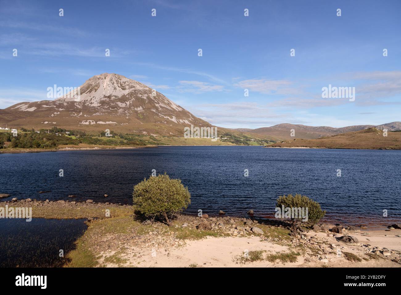 Dunlewy Lough und Mount Errigal, County Donegal, Republik Irland Stockfoto