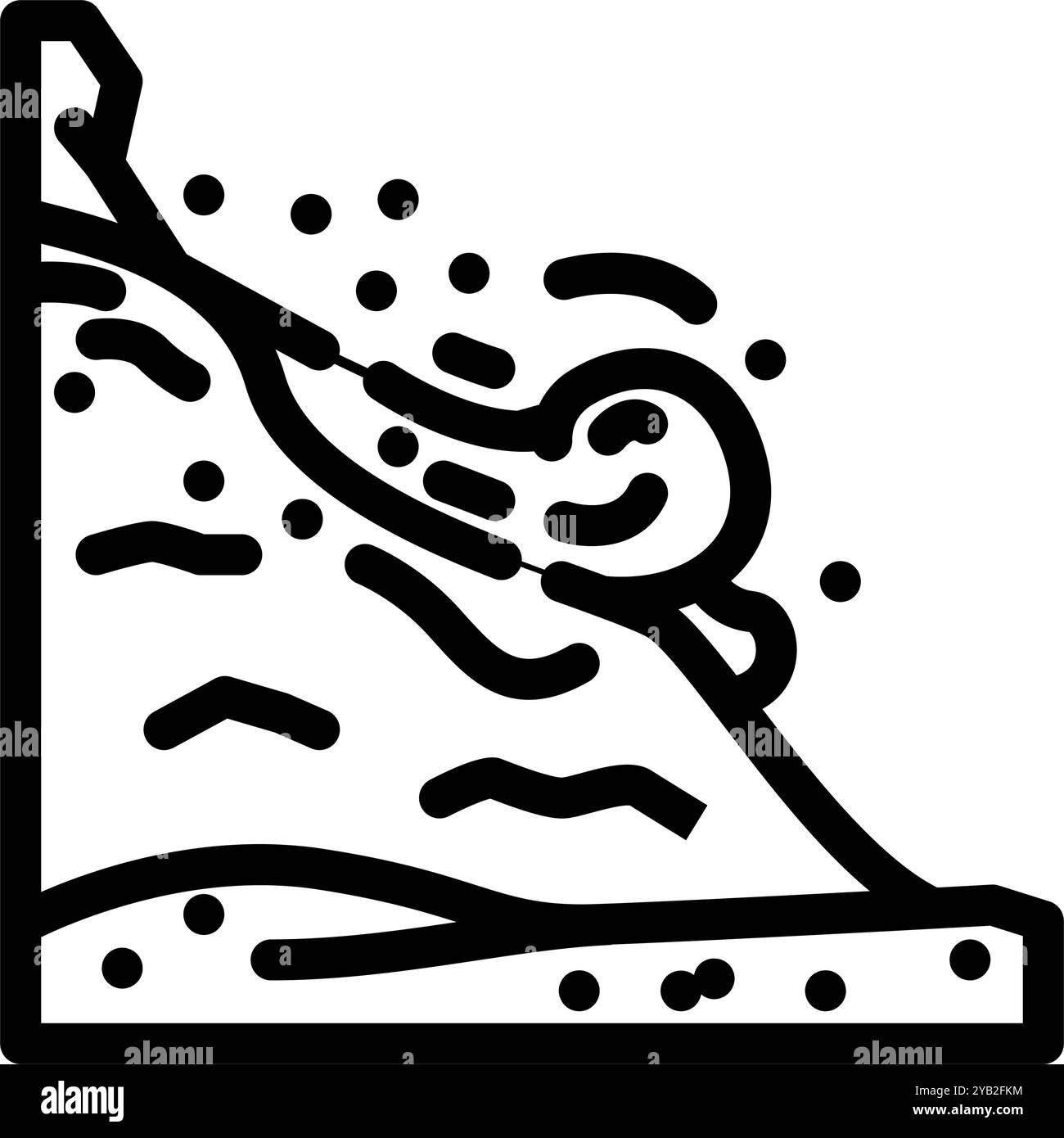 Lawinen natürliche Phänomene Linie Symbol Vektor Illustration Stock Vektor