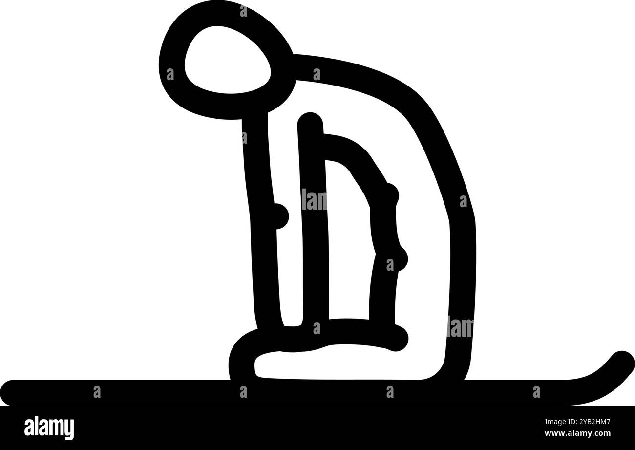 Kamel Pose Ustrasana Yoga Linie Symbol Vektor Illustration Stock Vektor