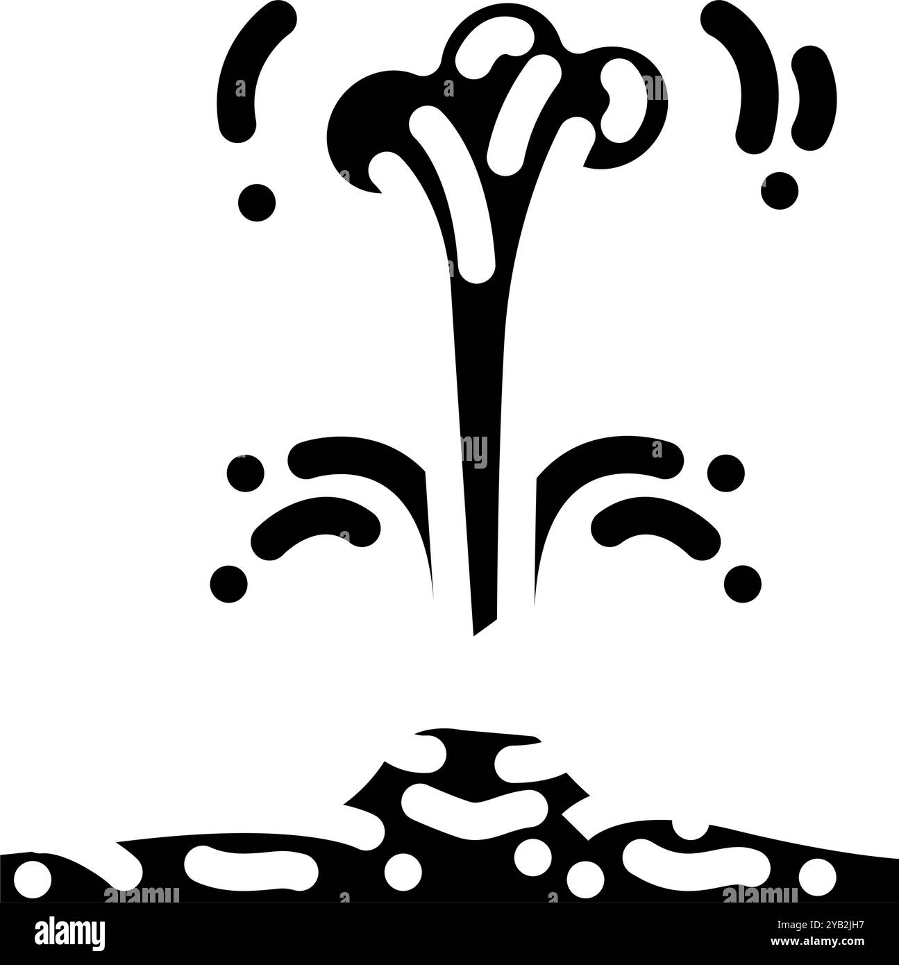 geysir natürliche Phänomene Glyphe Icon Vektor Illustration Stock Vektor