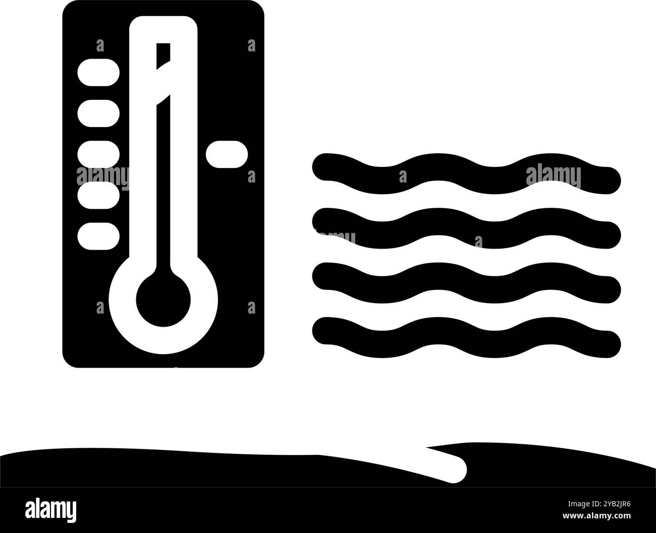 Hitzewelle natürliche Phänomene Glyphe Icon Vektor Illustration Stock Vektor