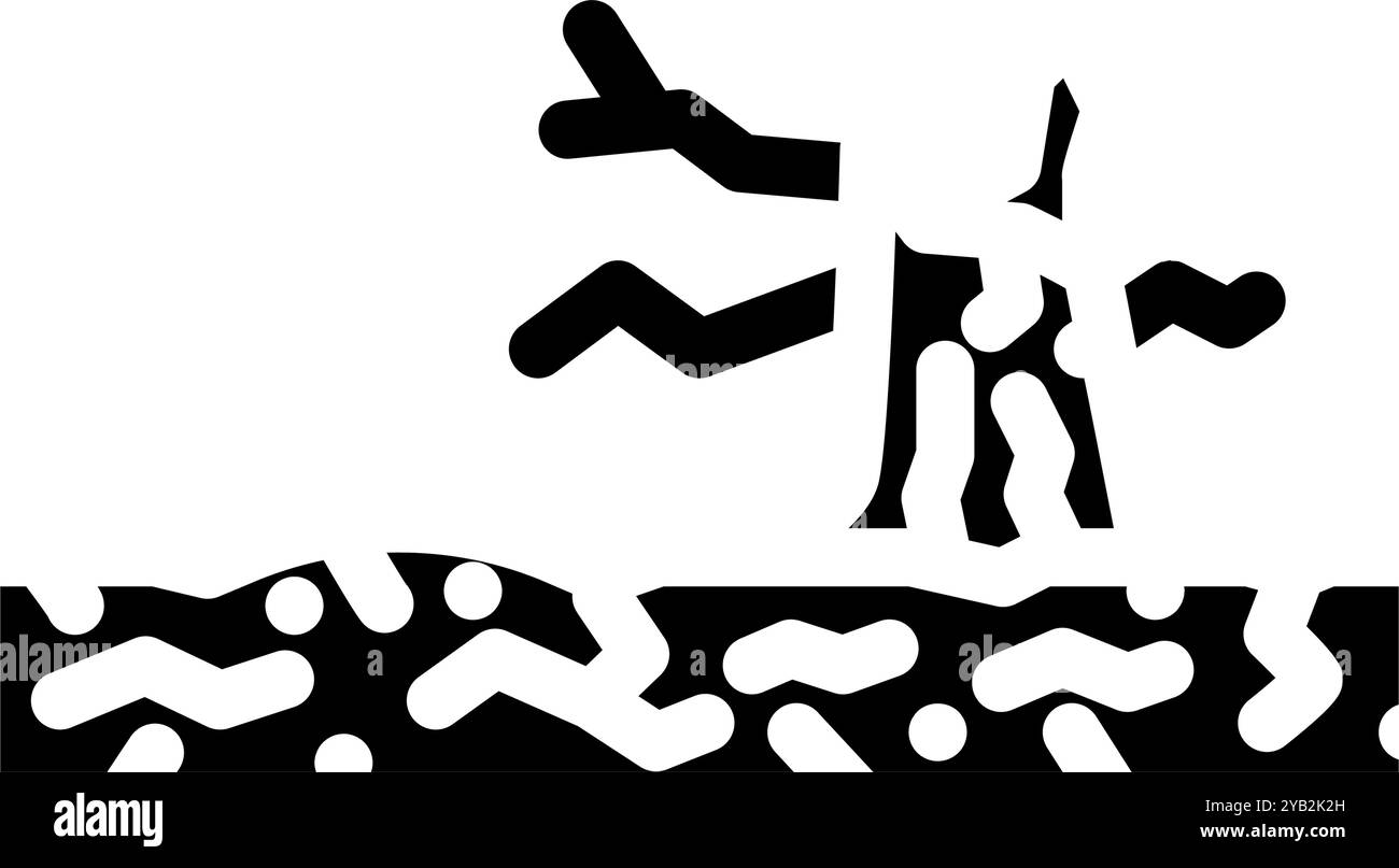 Trockenheit natürliche Phänomene Glyphe Icon Vektor Illustration Stock Vektor