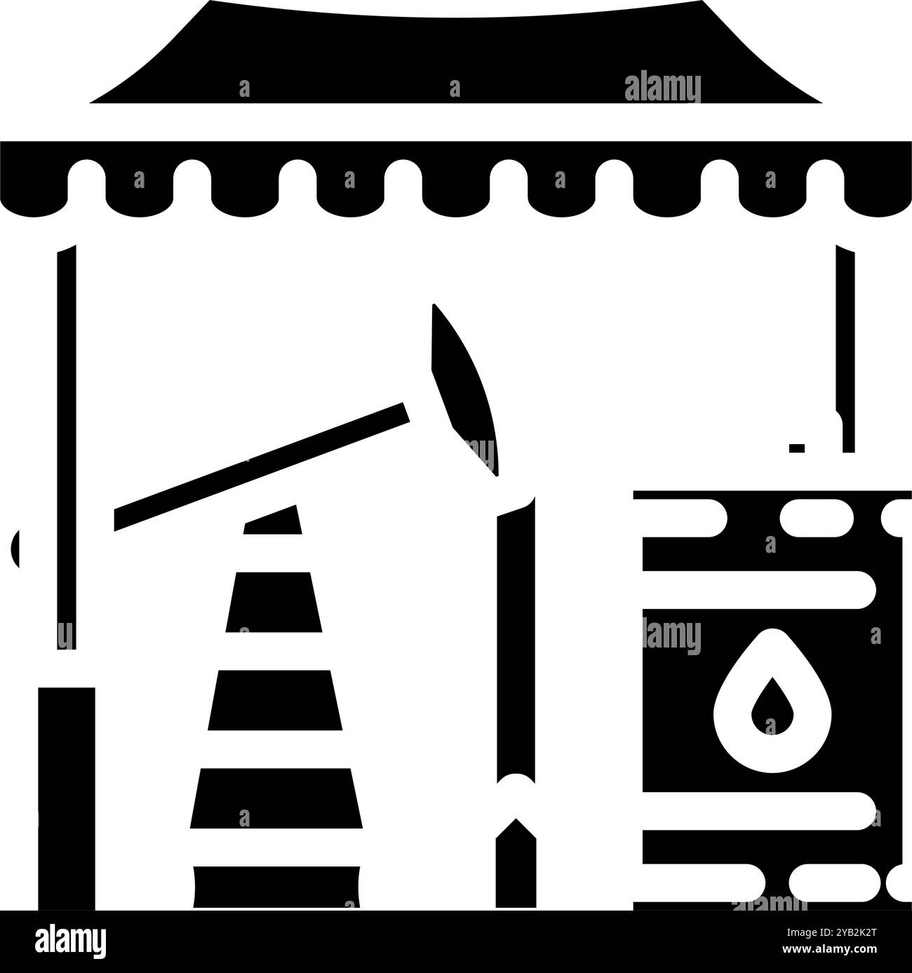 Markt Ölindustrie Glyphe Symbol Vektor Illustration Stock Vektor