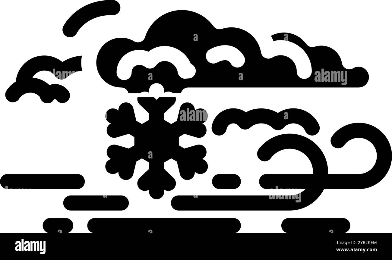 blizzard Naturphänomene Glyphe Icon Vektor Illustration Stock Vektor