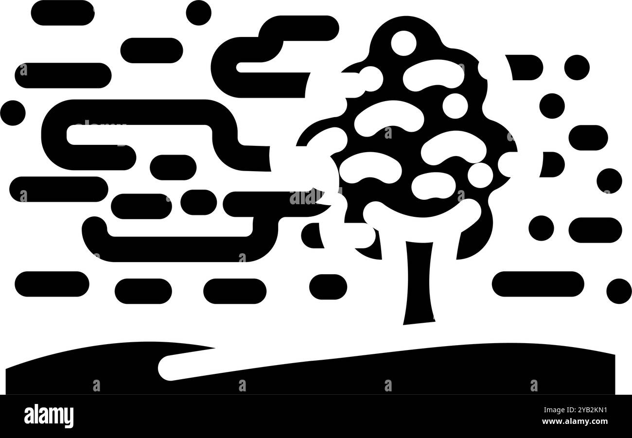 Nebel natürliche Phänomene Glyphe Icon Vektor Illustration Stock Vektor