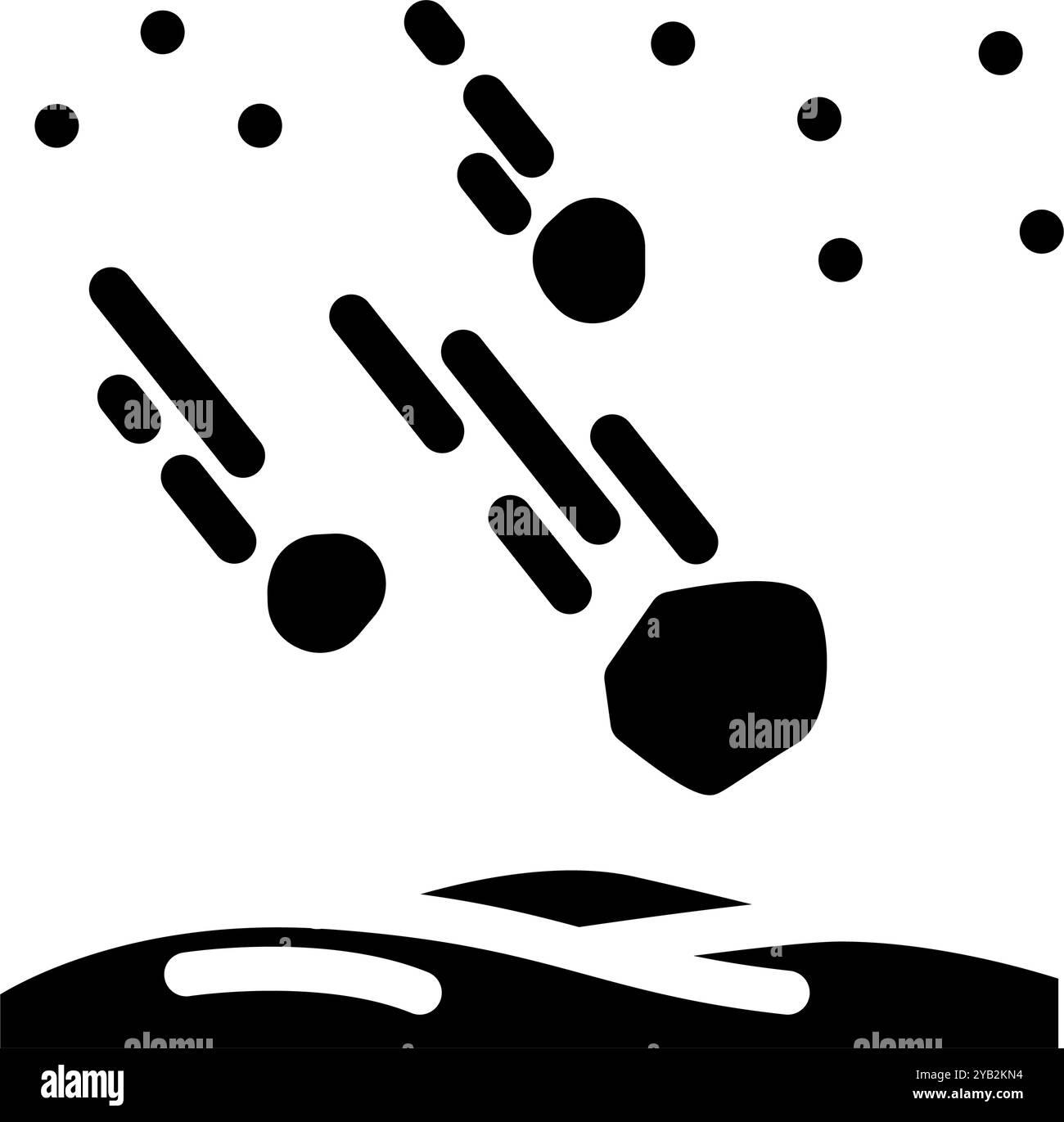 Meteor-Dusche natürliche Phänomene Glyphe Icon Vektor Illustration Stock Vektor