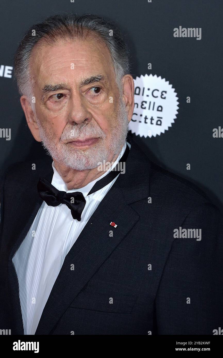 Rom, Italien. Oktober 2024. Filmregisseur Francis Ford Coppola besucht den Megalopolis Pre-Opening Red Carpet des 19. Rom Film Festivals und 22. Alice Nella Citta in Cinecitta Studios. Rom (Italien), 14. Oktober 2024. Quelle: dpa/Alamy Live News Stockfoto