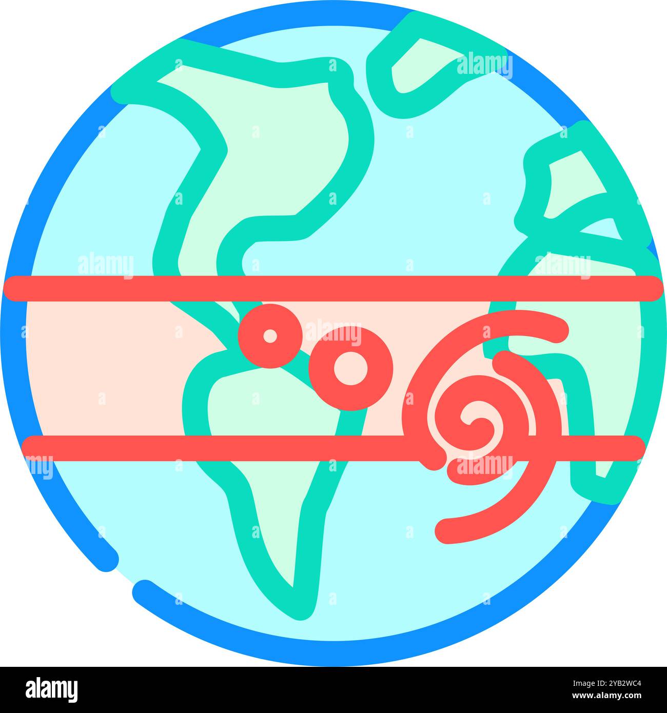 Tropischer Sturm Hurrikan Katastrophe Farbe Symbol Vektor Illustration Stock Vektor