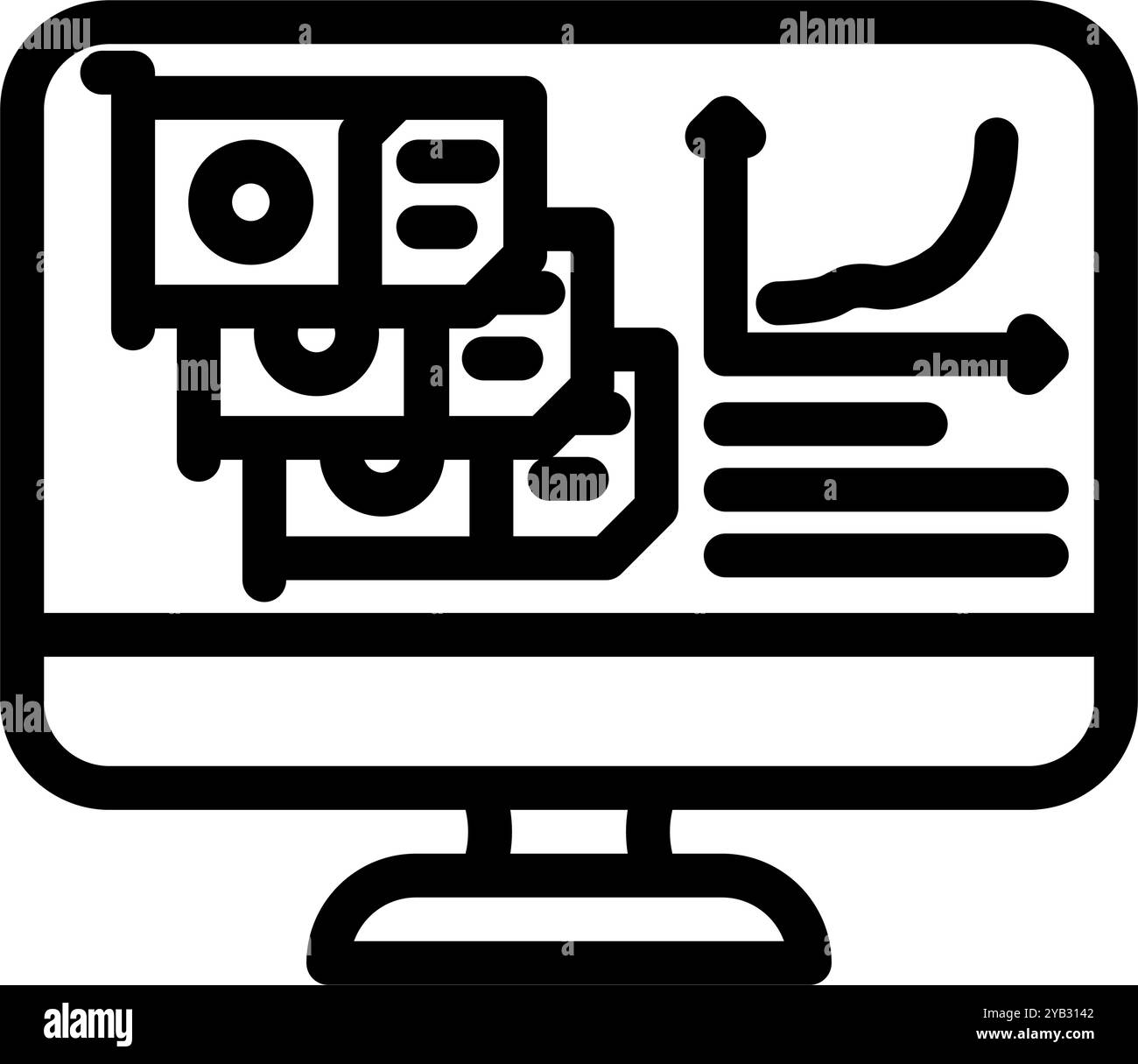 Hashrate Kryptowährung Mining Line Symbol Vektor Illustration Stock Vektor