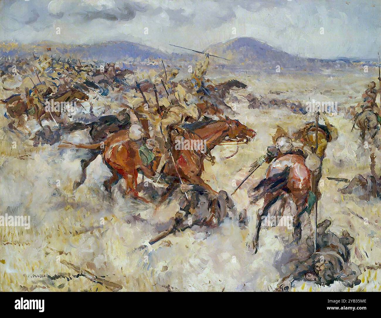 Dugdale, Thomas Cantrell - Anklage der Second Lancers in El Afuli im Tal von Armageddon, 20. September 1918 Stockfoto