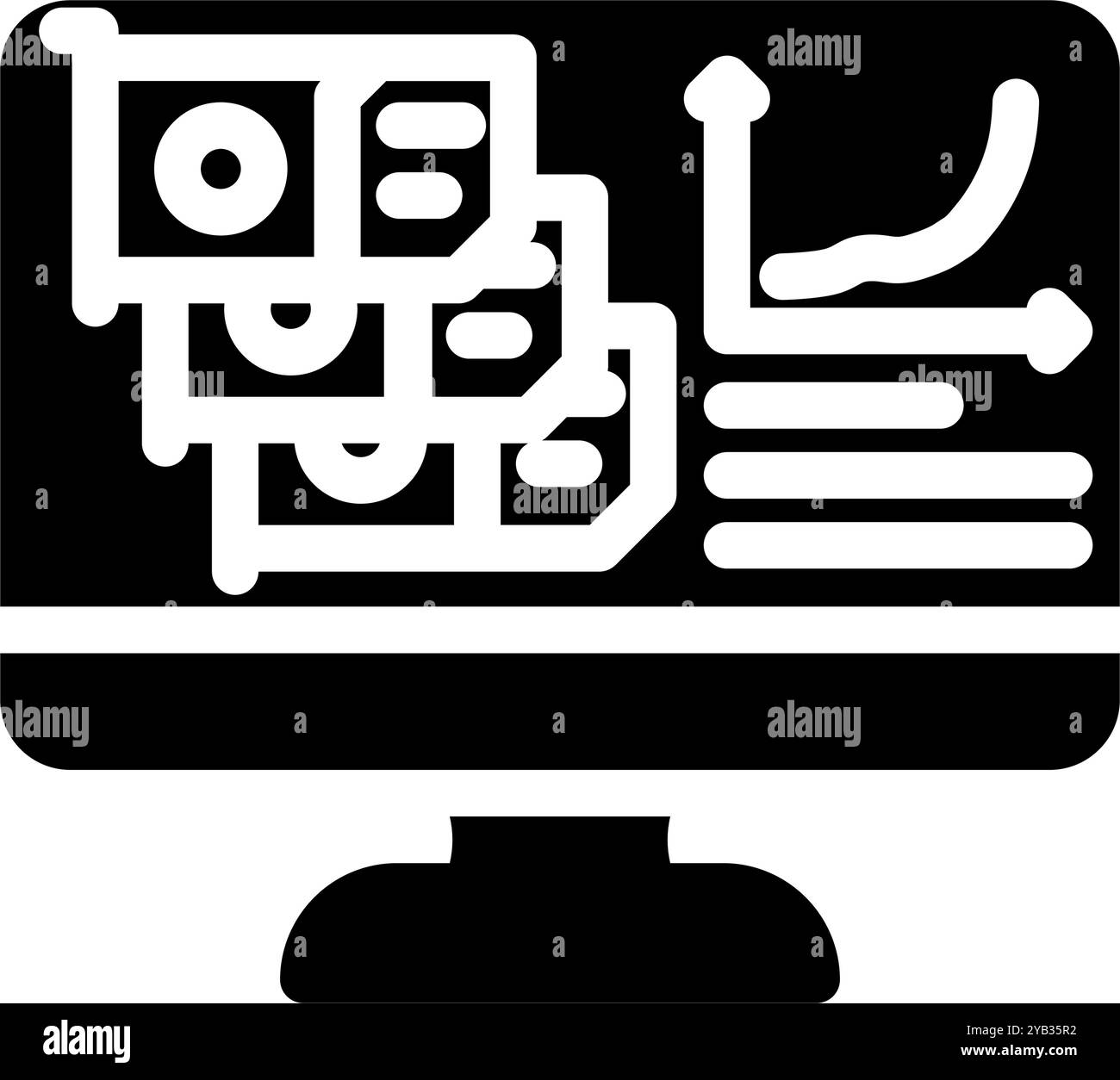 Hashrate Kryptowährung Mining Glyphe Symbol Vektor Illustration Stock Vektor