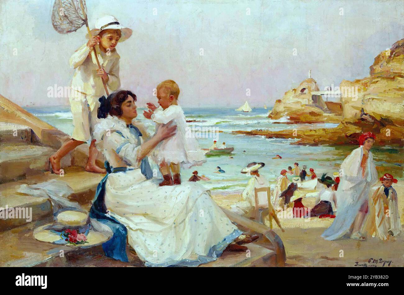Dupuy, Paul Michel - La Plage a Biarritz Stockfoto