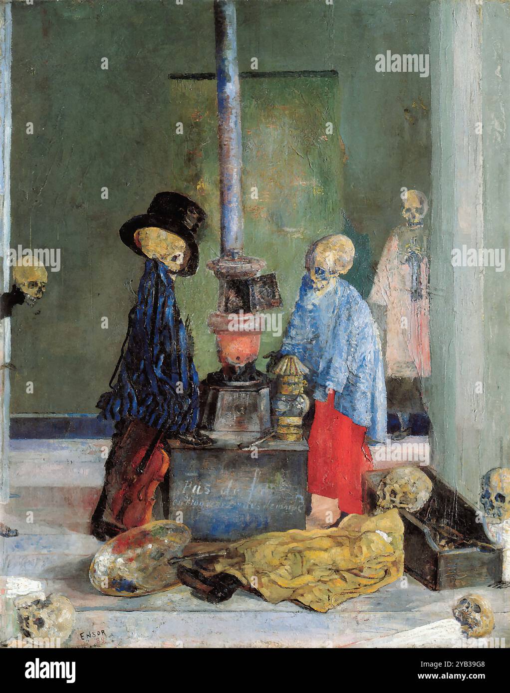 Ensor, James - Skelette, die versuchen, sich zu erwärmen Stockfoto