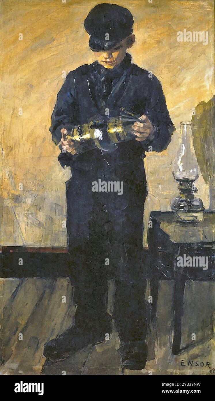 Ensor, James - der Leuchtenanzünder Stockfoto