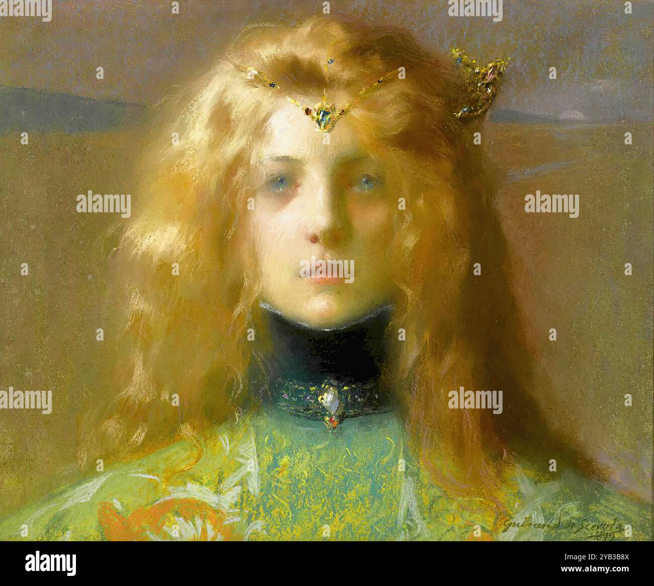 Guirand De Scevola, Lucien Victor - Jeune Fille De Face Stockfoto