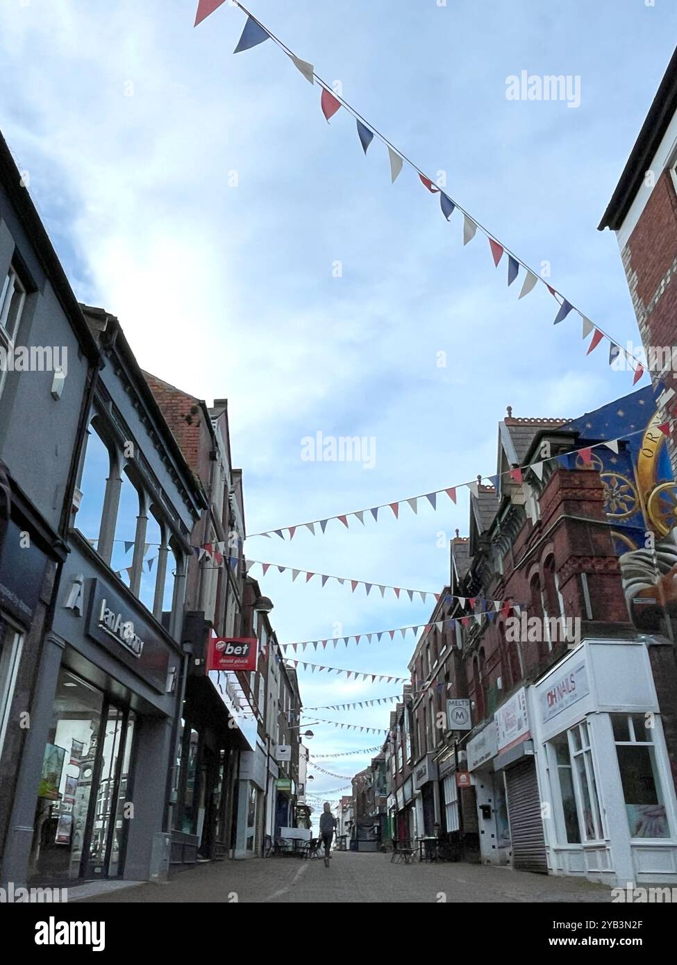 Ormskirk ist eine Marktstadt in West Lancashire, England, 13 km nördlich von Liverpool, 11 km nordwestlich von St Helens, 14 km südöstlich von Southport an Stockfoto