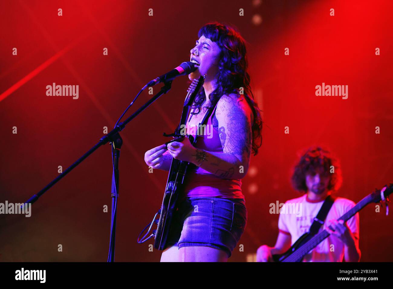 Die amerikanische Alternative Band Wednesday tritt am 12. August 2024 beim Sziget Festival in Budapest auf Stockfoto