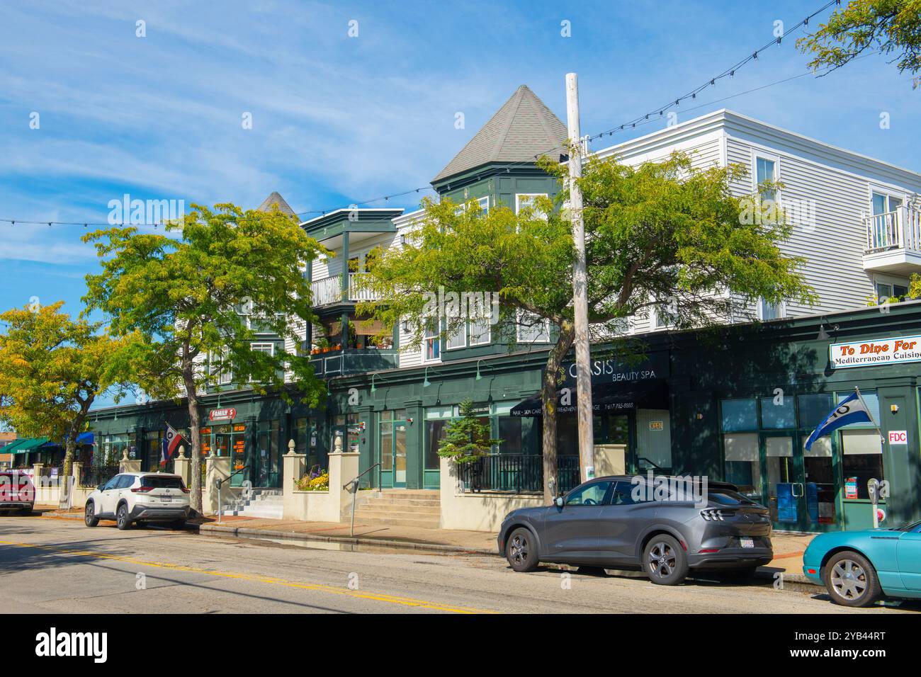 Historisches Geschäftsgebäude an der 530 Nantasket Avenue in der Stadt Hull, Massachusetts MA, USA. Stockfoto