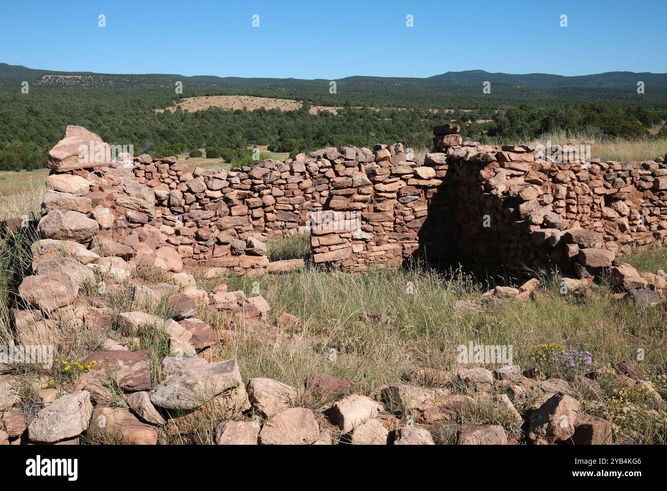Ruinen der amerikanischen Ureinwohner im Pecos National Park in Pecos, New Mexico Stockfoto