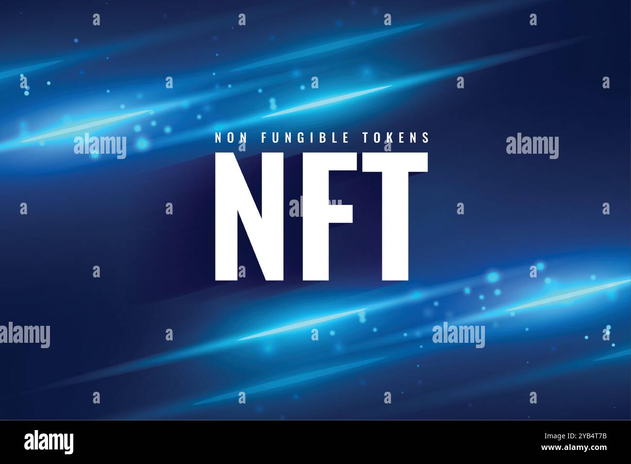 Glänzender NFT nicht fungible Token digitaler Hintergrund Stock Vektor