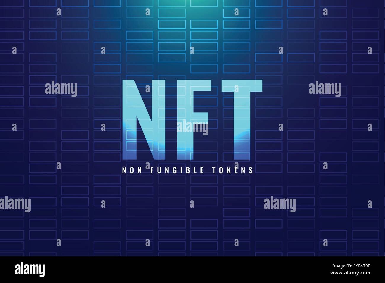 Digital NFT nicht-fungible Token-Konzept Hintergrund Stock Vektor