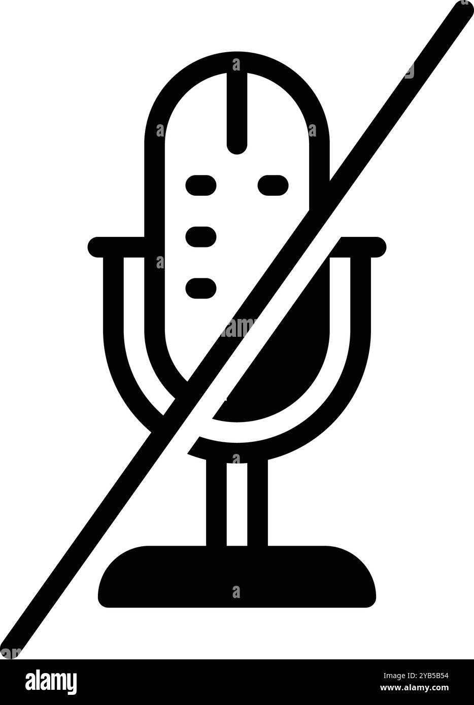 Symbol für Stummschaltung, Mikrofon Stock Vektor