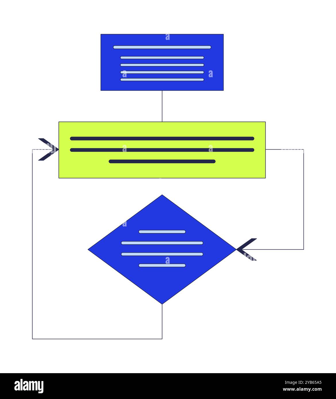 Blockdiagramm 2D-Zeichentrickobjekt Stock Vektor