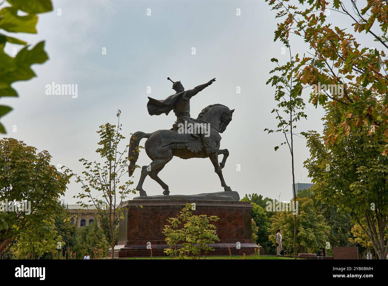 Statue von Amir Timur (Tamerlane, 1336-1405). Er war der Gründer des Timurid Empire in Zentralasien und wurde zum ersten Herrscher im timurid Dynasten Stockfoto