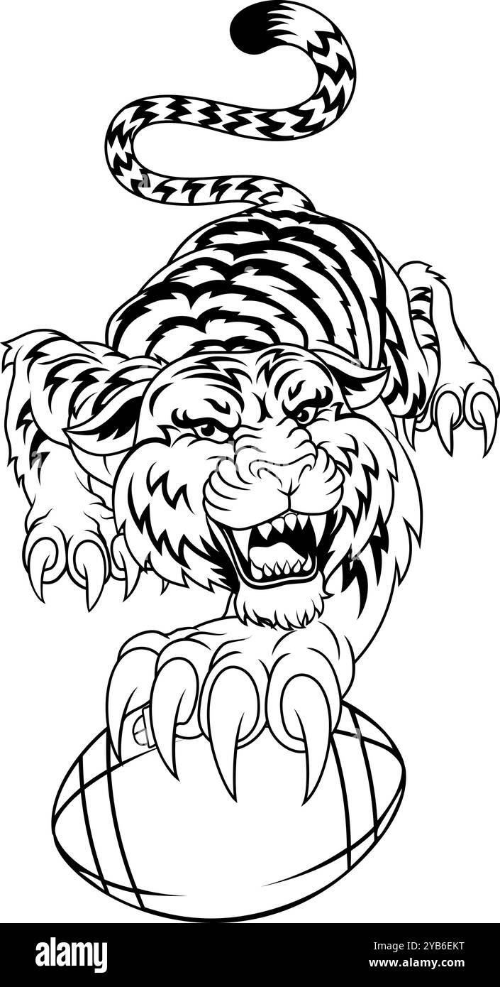 Tiermaskottchen Des Tiger American Football Sports Team Stock Vektor