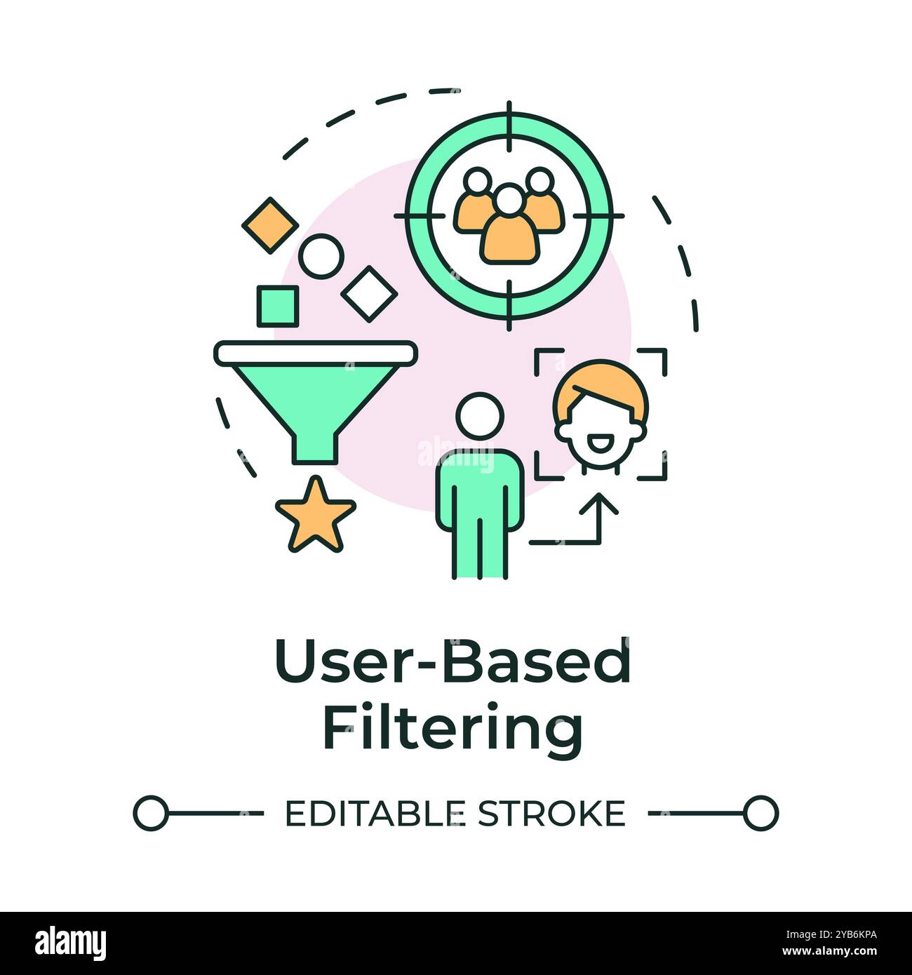 Benutzerbasiertes mehrfarbiges Filterkonzept Stock Vektor