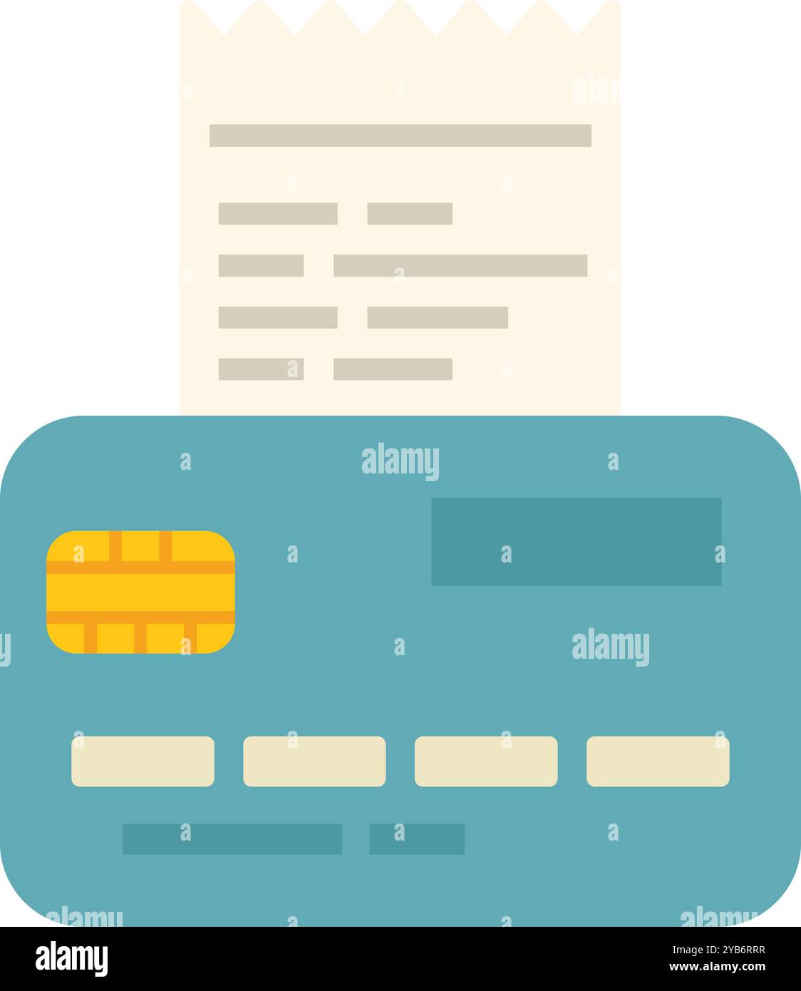 Kreditkarte mit Quittung als Symbol für Online-Zahlungen und sichere Transaktionen Stock Vektor