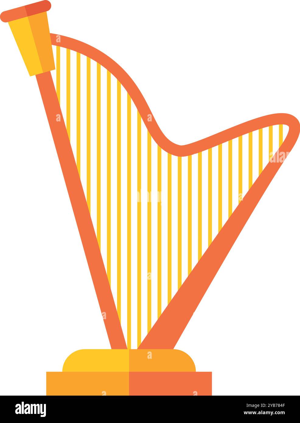 Symbol für Harfenfarbe. Klassisches antikes Streichinstrument Stock Vektor