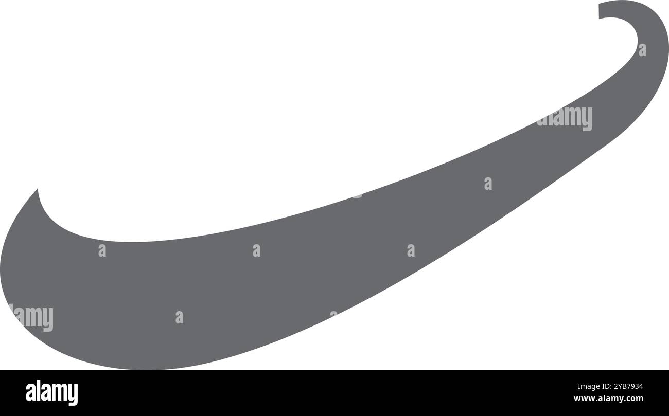 Schwarzes Swoosh-Element. Text Tail im Baseball-Stil Stock Vektor