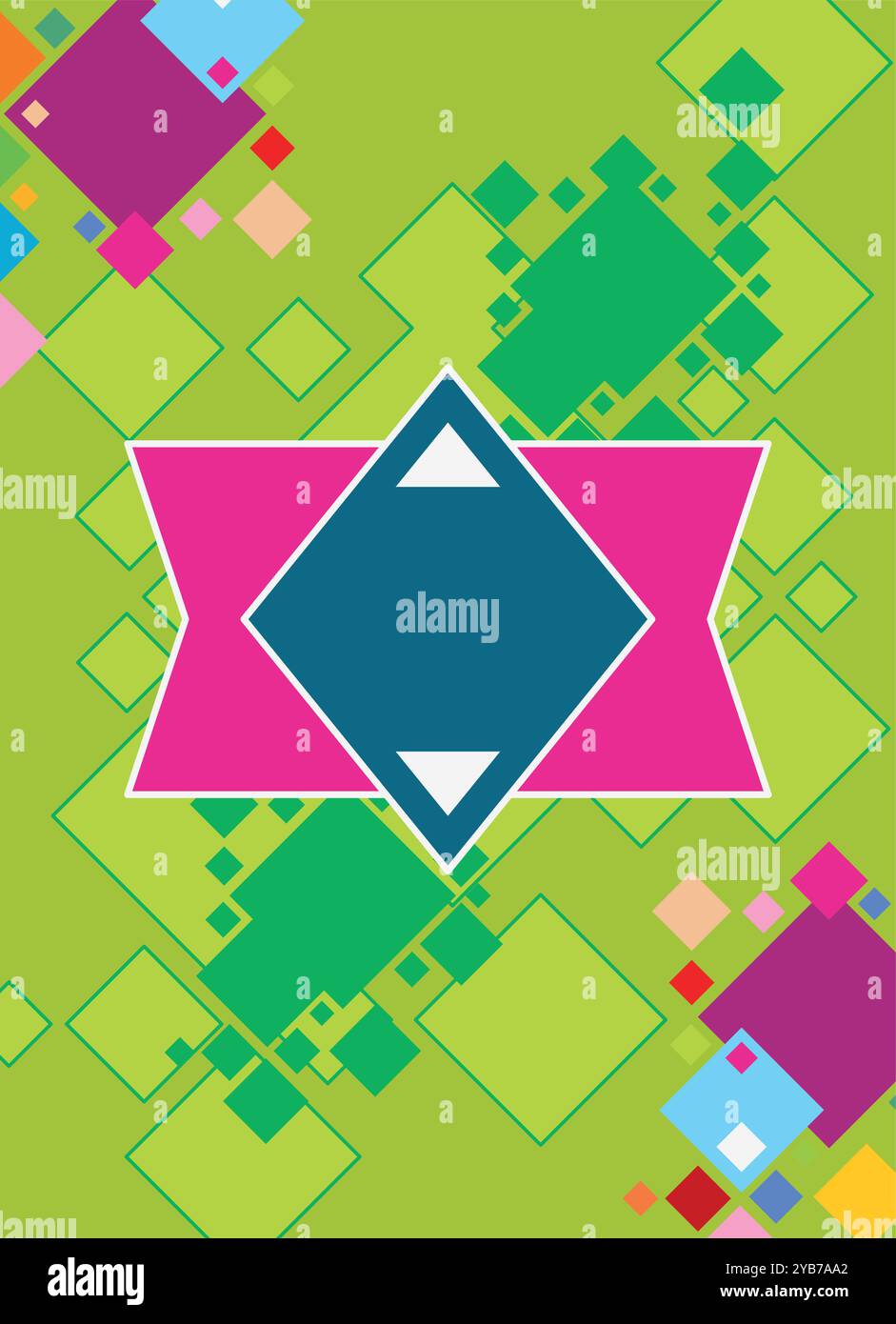 Bannerschablone im geometrischen bauhaus-Stil im Retro-Stil Stock Vektor