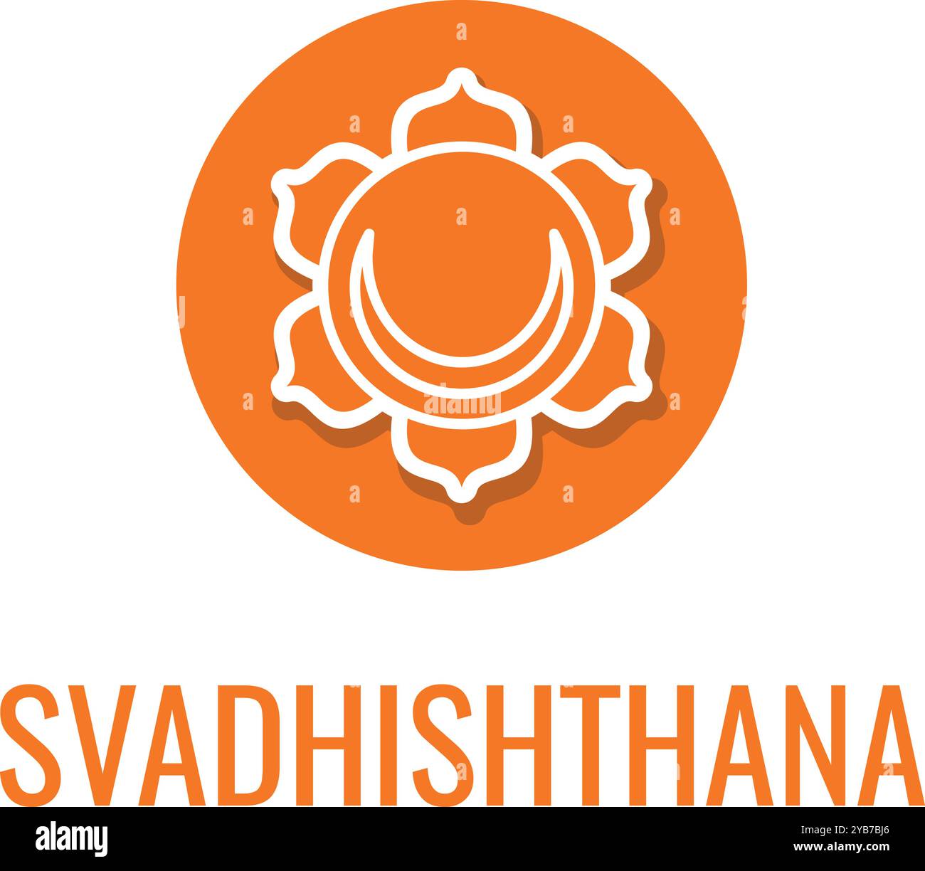 Svadhishthana-Logo. Spirituelles Symbol. Esoterisches Energiezeichen Stock Vektor