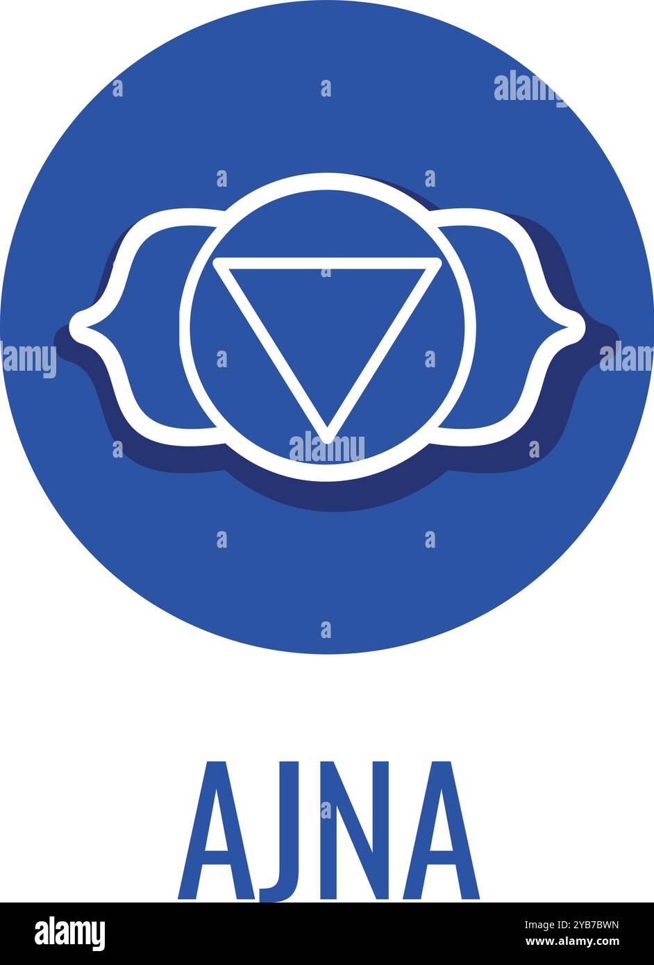 Ajna-Logo. Sanskrit-Religionssymbol. Spirituelles Zeichen Stock Vektor