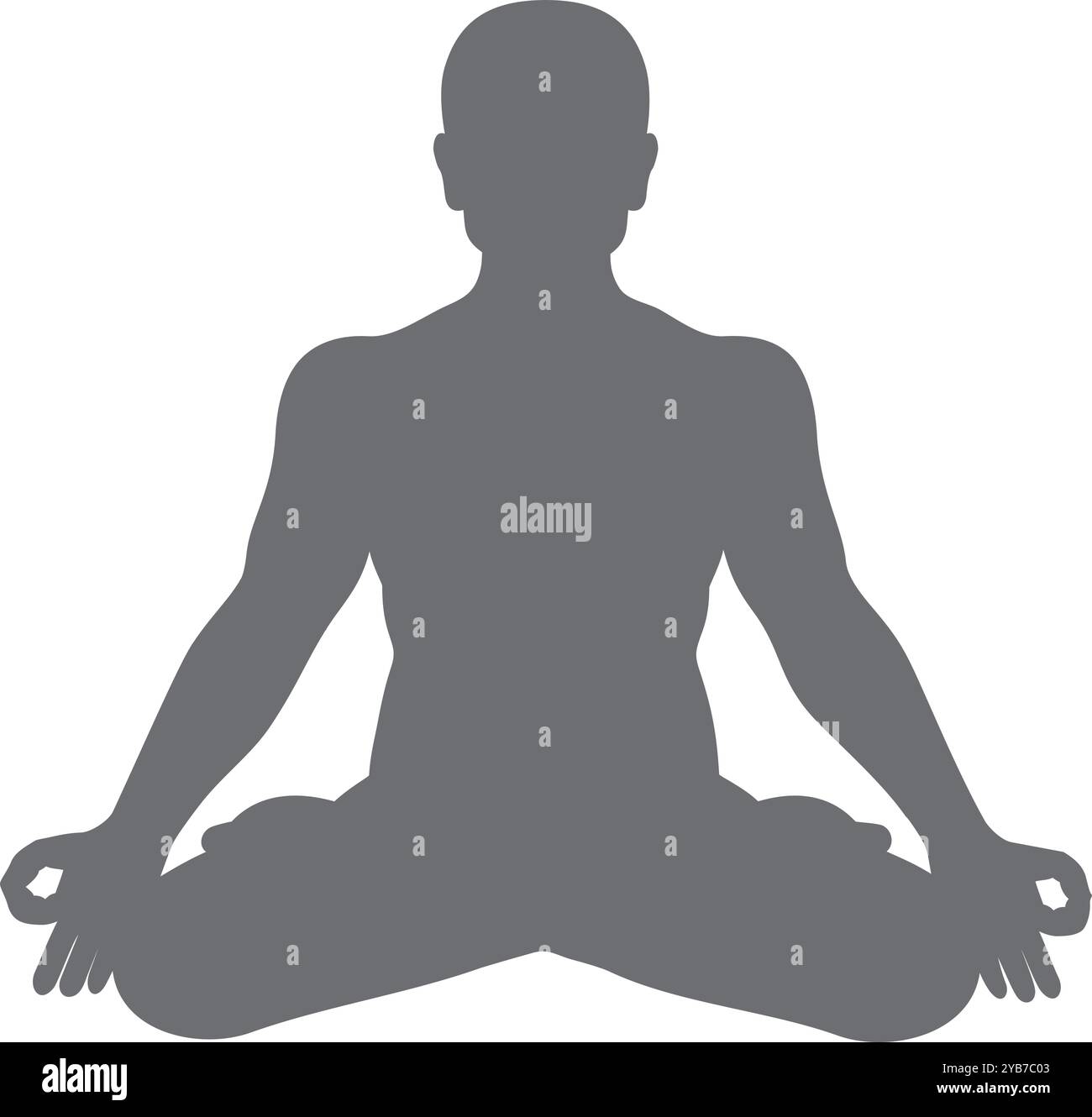 Meditierende Männersilhouette. Zen-Person. Yoga-Logo Stock Vektor