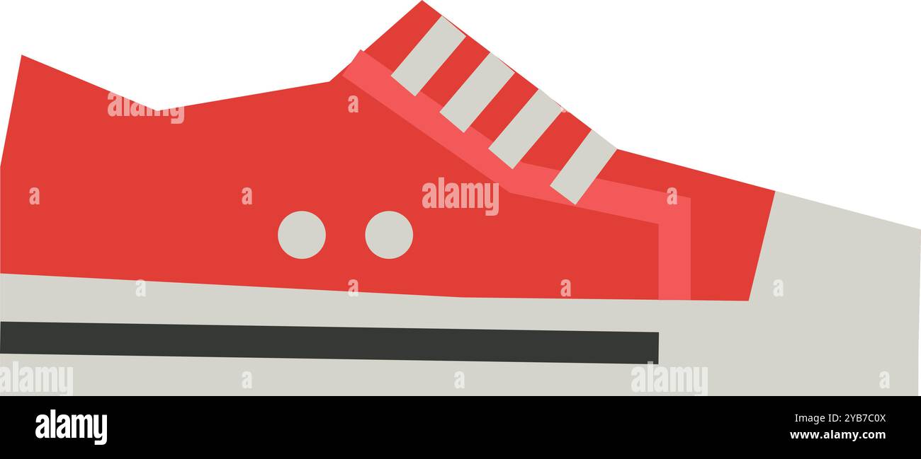 Farbsymbol des Sneakers. Sportschuh, Seitenansicht Stock Vektor
